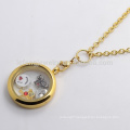 2.3mm 18" stainless steel beautiful gold pendants necklace rolo chain for floating chams locket